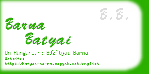 barna batyai business card